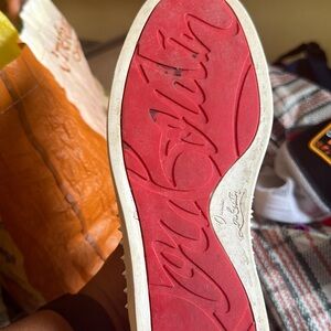 Christian Louboutin Beige and Red Sneakers